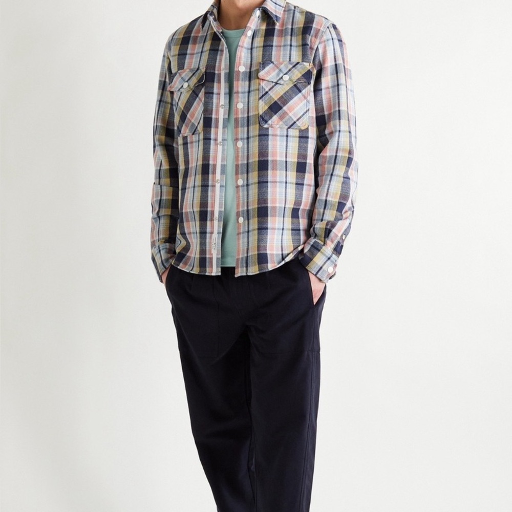 Rag & Bone Jack Plaid Button Down Cotton Multicolor Twill Classic Jacket Shirt